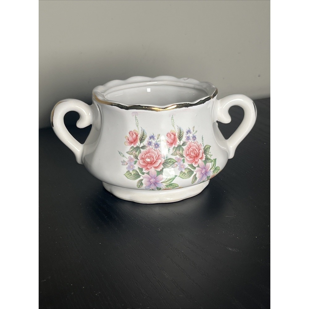 White Porcelain Double Handle Sugar Bowl Classic China Replacement Serveware